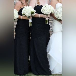 Black lace Bridesmaid Dress